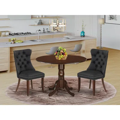 East West Furniture 3 Piece Dining Table Set