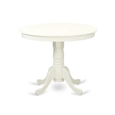 East West Furniture 3 Piece Dining Table Set In White