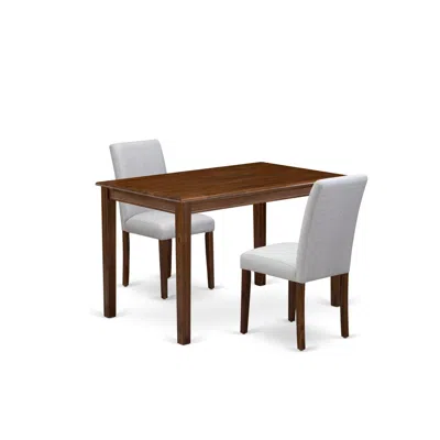 East West Furniture 3 Piece Dining Table Set Consist Of A Rectangle Kitchen Table In Multi