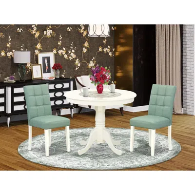 East West Furniture 3 Piece Dining Table Set Consists A Dinner Table