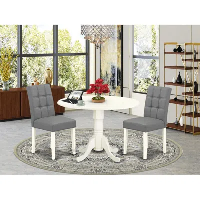 East West Furniture 3 Piece Dining Table Set Consists A Wooden Table