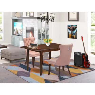East West Furniture 3 Piece Dining Table Set Consists Of A Rectangle Kitchen Table