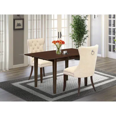 East West Furniture 3 Piece Dining Table Set Contains A Rectangle Kitchen Table With Butterfly Leaf In Multi