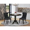 East West Furniture 3 Piece Dining Table Set Contains A Round Kitchen Table With Dropleaf