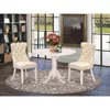 East West Furniture 3 Piece Dining Table Set Contains A Round Kitchen Table With Dropleaf