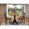 East West Furniture 3-piece Dining Table Set Contains A Wood Table And 2 Mid Century Dining Chairs With Napoleon Back - 