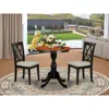 East West Furniture 3-piece Dining Table Set Include A Dining Table And 2 Linen Fabric Dining Room Chairs With Double X 