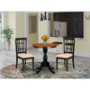 East West Furniture 3-piece Dining Table Set Include A Modern Dining Table And 2 Linen Fabric Dining Room Chairs With Sl