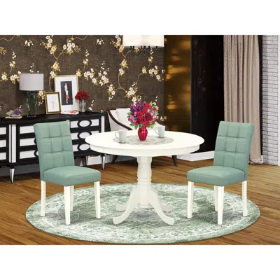 East West Furniture 3 Piece Dinner Table Set In Multi