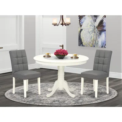 East West Furniture 3 Piece Dinner Table Set Consists A Modern Table