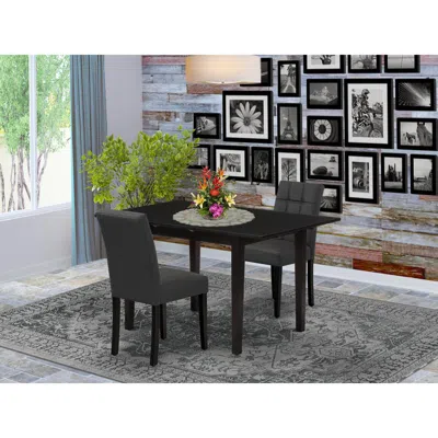 East West Furniture 3 Piece Dinner Table Set Consists A Wooden Table