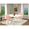 East West Furniture 3 Piece Dinner Table Set Contain A Dining Table