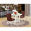 East West Furniture 3 Piece Kitchen Dining Set Consists Of A Round Dining Table