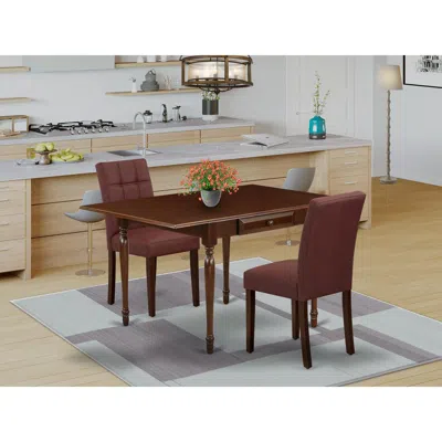East West Furniture 3 Piece Kitchen Dining Table Set Contain A Wooden Dining Table