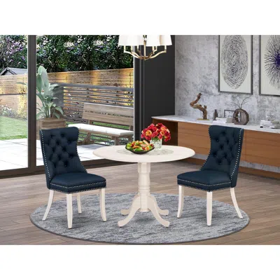 East West Furniture 3 Piece Kitchen Table & Chairs Set