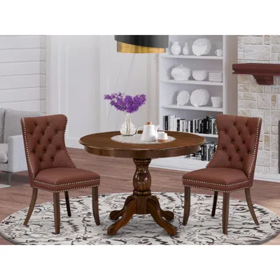 East West Furniture 3 Piece Kitchen Table & Chairs Set