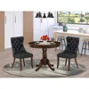 East West Furniture 3 Piece Kitchen Table & Chairs Set Consists Of A Round Dining Table