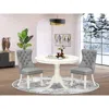 East West Furniture 3 Piece Kitchen Table & Chairs Set Contains A Round Dining Table With Pedestal