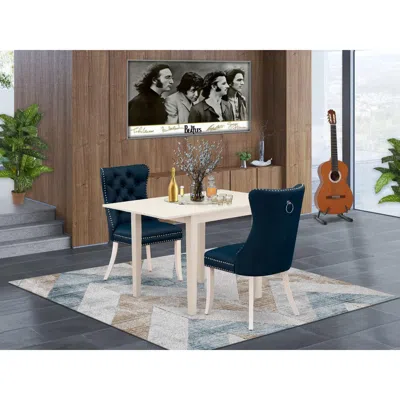 East West Furniture 3 Piece Kitchen Table Set