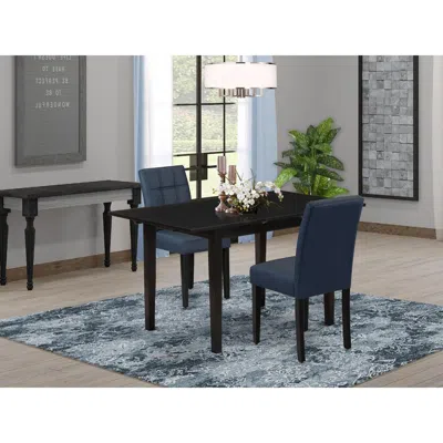 East West Furniture 3 Piece Kitchen Table Set