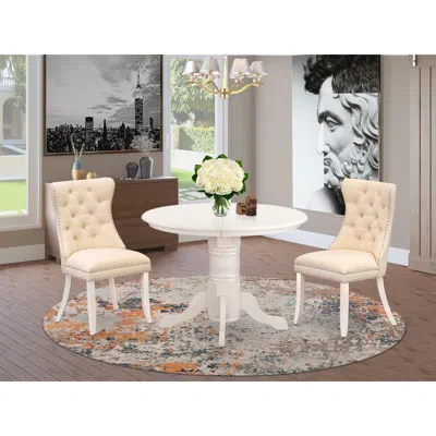 East West Furniture 3 Piece Kitchen Table Set