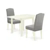East West Furniture 3-piece Kitchen Table Set-a Modern Dining Table And 2linen Fabricdinning Room Chairs With High Back 