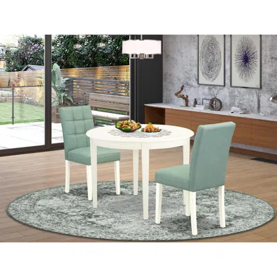 East West Furniture 3 Piece Kitchen Table Set Consists A Dining Room Table In Green