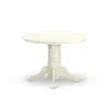 East West Furniture 3 Piece Kitchen Table Set Consists Of A Round Dining Table With Pedestal