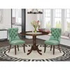 East West Furniture 3 Piece Kitchen Table Set Contains A Round Dining Table With Dropleaf