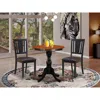 East West Furniture 3-piece Kitchen Table Set Include A Dining Table And 2 Faux Leather Dinner Chairs With Slatted Back 