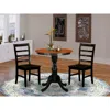 East West Furniture 3-piece Mid Century Dining Set Contains A Dinner Table And 2 Mid Century Chairs With Ladder Back - B