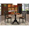East West Furniture 3-piece Mid Century Dining Set Include A Dining Table And 2 Faux Leather Dining Chairs With Slatted 