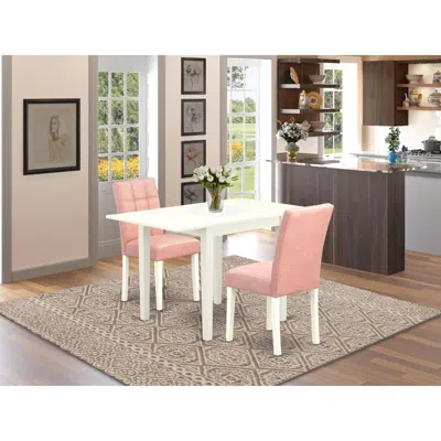 East West Furniture 3 Piece Mid-century Dining Table Set Consists A Wooden Table