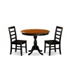 East West Furniture 3-piece Mid Century Modern Dining Set Include A Wooden Table And 2 Modern Dining Chairs With Ladder 