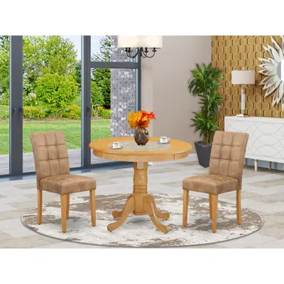 East West Furniture 3 Piece Modern Dining Set Consists A Dining Room Table In Black