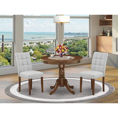 East West Furniture 3 Piece Modern Dining Set Consists A Dinning Table In Black