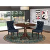 East West Furniture 3 Piece Modern Dining Table Set Consists Of A Round Kitchen Table With Dropleaf