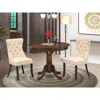 East West Furniture 3 Piece Modern Dining Table Set Consists Of A Round Kitchen Table With Pedestal