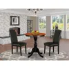 East West Furniture 3-piece Modern Table Set Contains A Modern Kitchen Table And 2 Black Pu Leather Upholstered Chairs W