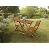 East West Furniture 3-piece Outdoor Dining Set Contains A Folding Camping Table And 2 Outdoor Side Chairs Suitable For G