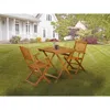 East West Furniture 3-piece Outdoor Dining Table Set Includes A Foldable Dining Table And 2 Outdoor Arm Chairs Perfect F