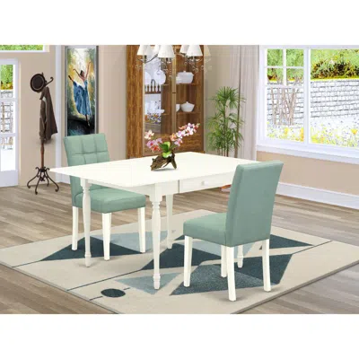 East West Furniture 3 Piece Table Set In Green