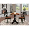 East West Furniture 3-piece Table Set Contains A Dinner Table And 2 Faux Leather Kitchen Chairs With Napoleon Back - Bla