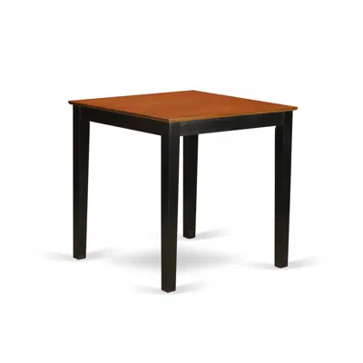 East West Furniture 36-square Counter Height Pub Set Table In Black And Cherry Finish"