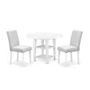 East West Furniture 3pc Round 20/42 Inch Table With 2 11-inch Drop Leaves And 2 Parson Chair