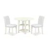 East West Furniture 3pc Round 20/42 Inch Table With 2 11-inch Drop Leaves And 2 Parson Chair