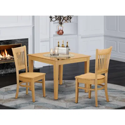 East West Furniture 3pcs Small Kitchen Table Set - Small Kitchen Table And 2 Dining Chairs In Blue