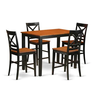 East West Furniture 5 Pc Counter Height Dining Room Set-pub Dining Table And 4 Dining Chairs.