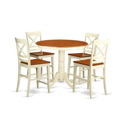 East West Furniture 5 Pc Counter Height Dining Room Set-pub Table And 4 Counter Height Chairs