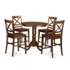 East West Furniture 5 Pc Counter Height Dining Room Set-pub Table And 4 Dining Chairs. In Brown